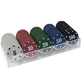 100/1000PCS Casino Poker Chip Sets Gold Crown Texas Hold'em Baccarat Black Jack Poker Clay Chip Coins Acylic Box Trays - Dollarwoods