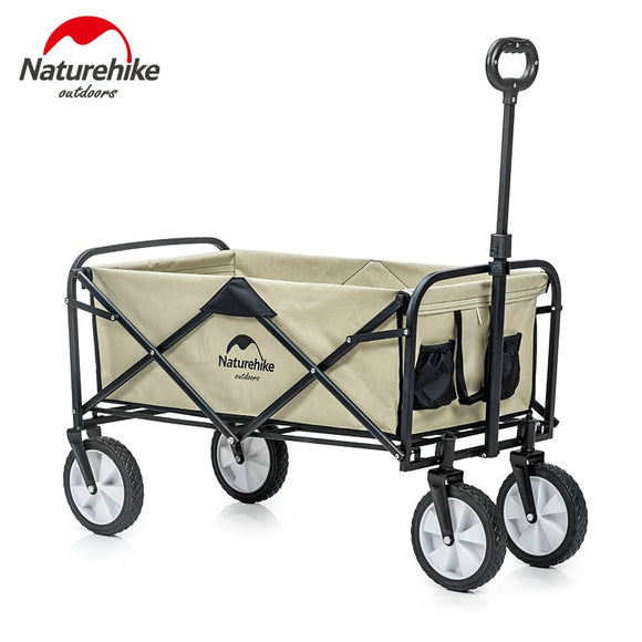Naturehike Folding Camping Push Cart Portable Outdoor Camping Picnic Trolley Car Adjustable Trolley Pull-Cart - Dollarwoods
