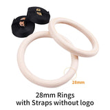 Wood Gymnastic Rings 32/28mm DIA Olympic Gym Rings For Home Gym Fitness Great for Your Muscle Building Ab Workout Strength - Dollarwoods