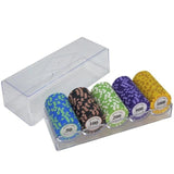 100/200Pieces Poker Chips Set With Box 14g Clay/Ceramic Chips Set Texas Hold'em Poker Chips Casino Coins - Dollarwoods
