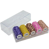 100/200Pieces Poker Chips Set With Box 14g Clay/Ceramic Chips Set Texas Hold'em Poker Chips Casino Coins - Dollarwoods