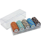 100/200Pieces Poker Chips Set With Box 14g Clay/Ceramic Chips Set Texas Hold'em Poker Chips Casino Coins - Dollarwoods