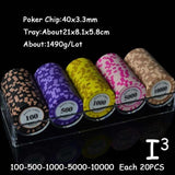 100/200Pieces Poker Chips Set With Box 14g Clay/Ceramic Chips Set Texas Hold'em Poker Chips Casino Coins - Dollarwoods