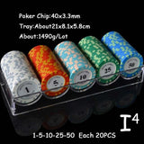 100/200Pieces Poker Chips Set With Box 14g Clay/Ceramic Chips Set Texas Hold'em Poker Chips Casino Coins - Dollarwoods