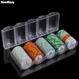 100/200Pieces Poker Chips Set With Box 14g Clay/Ceramic Chips Set Texas Hold'em Poker Chips Casino Coins - Dollarwoods