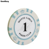 100/200Pieces Poker Chips Set With Box 14g Clay/Ceramic Chips Set Texas Hold'em Poker Chips Casino Coins - Dollarwoods