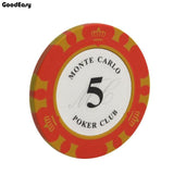 100/200Pieces Poker Chips Set With Box 14g Clay/Ceramic Chips Set Texas Hold'em Poker Chips Casino Coins - Dollarwoods
