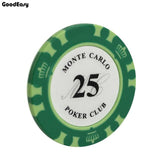 100/200Pieces Poker Chips Set With Box 14g Clay/Ceramic Chips Set Texas Hold'em Poker Chips Casino Coins - Dollarwoods
