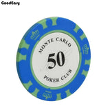 100/200Pieces Poker Chips Set With Box 14g Clay/Ceramic Chips Set Texas Hold'em Poker Chips Casino Coins - Dollarwoods
