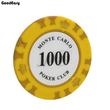 100/200Pieces Poker Chips Set With Box 14g Clay/Ceramic Chips Set Texas Hold'em Poker Chips Casino Coins - Dollarwoods