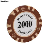 100/200Pieces Poker Chips Set With Box 14g Clay/Ceramic Chips Set Texas Hold'em Poker Chips Casino Coins - Dollarwoods