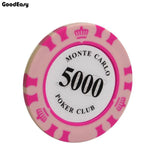 100/200Pieces Poker Chips Set With Box 14g Clay/Ceramic Chips Set Texas Hold'em Poker Chips Casino Coins - Dollarwoods