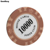 100/200Pieces Poker Chips Set With Box 14g Clay/Ceramic Chips Set Texas Hold'em Poker Chips Casino Coins - Dollarwoods