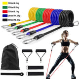 11Pcs/Set Latex Resistance Bands Crossfit Training Exercise Yoga Tubes Pull Rope Rubber Expander Elastic Bands Fitness Equipment - Dollarwoods