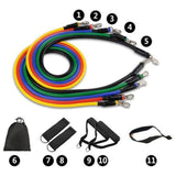 11Pcs/Set Latex Resistance Bands Crossfit Training Exercise Yoga Tubes Pull Rope Rubber Expander Elastic Bands Fitness Equipment - Dollarwoods