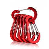 Booms Fishing CC1 6Pcs Aluminum Alloy Carabiner Keychain Outdoor Camping Climbing Snap Clip Lock Buckle Hook Fishing Tool 6Color - Dollarwoods