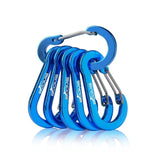 Booms Fishing CC1 6Pcs Aluminum Alloy Carabiner Keychain Outdoor Camping Climbing Snap Clip Lock Buckle Hook Fishing Tool 6Color - Dollarwoods