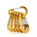 Booms Fishing CC1 6Pcs Aluminum Alloy Carabiner Keychain Outdoor Camping Climbing Snap Clip Lock Buckle Hook Fishing Tool 6Color - Dollarwoods