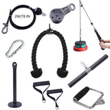 Fitness Home Gym Cable Machines Attachment Crossfit Bodybuilding Muscle Strength Training Workout Accessories Tricep Excercise - Dollarwoods