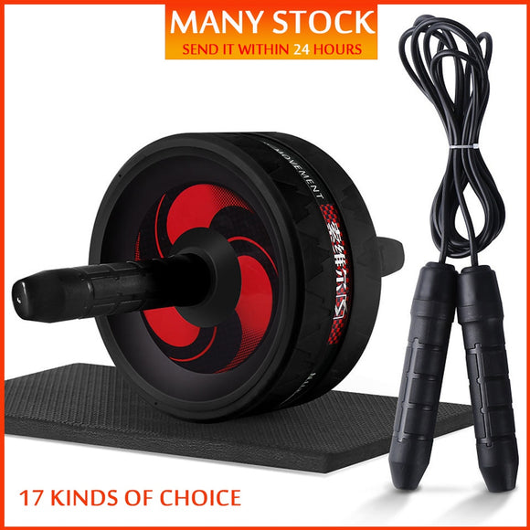 New 2 in 1 Ab Roller&Jump Rope No Noise Abdominal Wheel Ab Roller with Mat For Arm Waist Leg Exercise Gym Fitness Equipment - Dollarwoods