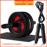 New 2 in 1 Ab Roller&Jump Rope No Noise Abdominal Wheel Ab Roller with Mat For Arm Waist Leg Exercise Gym Fitness Equipment - Dollarwoods