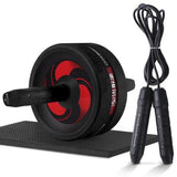 New 2 in 1 Ab Roller&Jump Rope No Noise Abdominal Wheel Ab Roller with Mat For Arm Waist Leg Exercise Gym Fitness Equipment - Dollarwoods