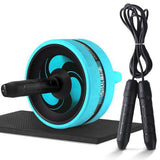 New 2 in 1 Ab Roller&Jump Rope No Noise Abdominal Wheel Ab Roller with Mat For Arm Waist Leg Exercise Gym Fitness Equipment - Dollarwoods