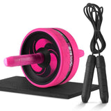 New 2 in 1 Ab Roller&Jump Rope No Noise Abdominal Wheel Ab Roller with Mat For Arm Waist Leg Exercise Gym Fitness Equipment - Dollarwoods