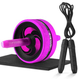 New 2 in 1 Ab Roller&Jump Rope No Noise Abdominal Wheel Ab Roller with Mat For Arm Waist Leg Exercise Gym Fitness Equipment - Dollarwoods