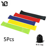 5Pcs/lot Fitness Yoga Resistance Rubber Bands Fitness Gym Workout Training Equipment 0.35-1.1mm Pilates Elastic Bands For Sprot - Dollarwoods