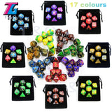 7pcs  Promotion  2-color Dice Set Nebula effect poker DnD d4,d6,d8,d10,d%,d12,d20 Polyhedral Dice, rpg game dice  with bag - Dollarwoods