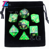 7pcs  Promotion  2-color Dice Set Nebula effect poker DnD d4,d6,d8,d10,d%,d12,d20 Polyhedral Dice, rpg game dice  with bag - Dollarwoods