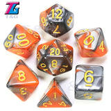 7pcs  Promotion  2-color Dice Set Nebula effect poker DnD d4,d6,d8,d10,d%,d12,d20 Polyhedral Dice, rpg game dice  with bag - Dollarwoods