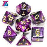 7pcs  Promotion  2-color Dice Set Nebula effect poker DnD d4,d6,d8,d10,d%,d12,d20 Polyhedral Dice, rpg game dice  with bag - Dollarwoods