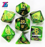 7pcs  Promotion  2-color Dice Set Nebula effect poker DnD d4,d6,d8,d10,d%,d12,d20 Polyhedral Dice, rpg game dice  with bag - Dollarwoods