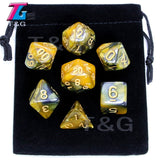 7pcs  Promotion  2-color Dice Set Nebula effect poker DnD d4,d6,d8,d10,d%,d12,d20 Polyhedral Dice, rpg game dice  with bag - Dollarwoods