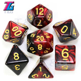 7pcs  Promotion  2-color Dice Set Nebula effect poker DnD d4,d6,d8,d10,d%,d12,d20 Polyhedral Dice, rpg game dice  with bag - Dollarwoods
