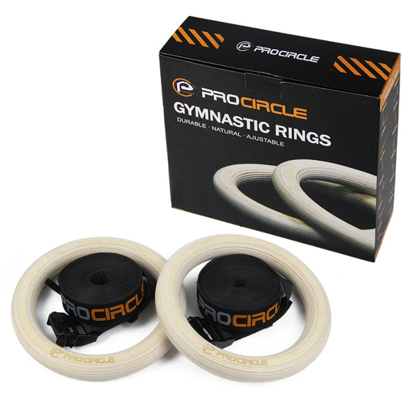 Wood Gymnastic Rings 32/28mm DIA Olympic Gym Rings For Home Gym Fitness Great for Your Muscle Building Ab Workout Strength - Dollarwoods