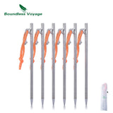 Boundless Voyage 6 Pcs Tent Pegs Aluminium Titanium Tent stakes Windproof Outdoor Traveling Tent Accessories 20 24 30 35 40 cm - Dollarwoods