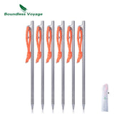 Boundless Voyage 6 Pcs Tent Pegs Aluminium Titanium Tent stakes Windproof Outdoor Traveling Tent Accessories 20 24 30 35 40 cm - Dollarwoods