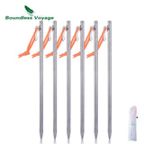 Boundless Voyage 6 Pcs Tent Pegs Aluminium Titanium Tent stakes Windproof Outdoor Traveling Tent Accessories 20 24 30 35 40 cm - Dollarwoods