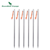 Boundless Voyage 6 Pcs Tent Pegs Aluminium Titanium Tent stakes Windproof Outdoor Traveling Tent Accessories 20 24 30 35 40 cm - Dollarwoods