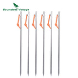 Boundless Voyage 6 Pcs Tent Pegs Aluminium Titanium Tent stakes Windproof Outdoor Traveling Tent Accessories 20 24 30 35 40 cm - Dollarwoods